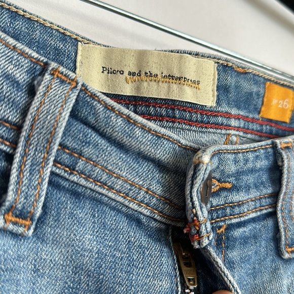 Pilcro and the Letterpress Light Blue Lightly Distressed Skinny Jeans - Picture 5 of 9